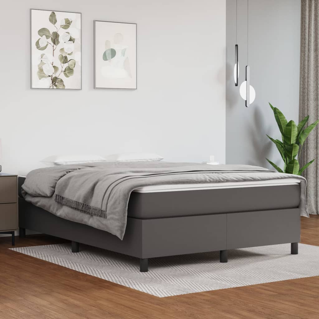 Struttura Letto a Rete a Molle Grigio 140x200 cm in Similpelle
