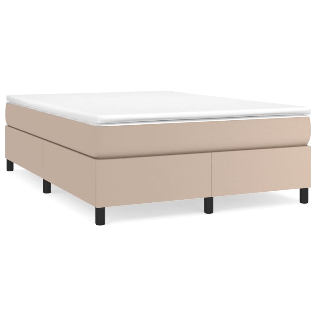 Struttura Letto a Rete a Molle Cappuccino 140x200 cm in Similpelle