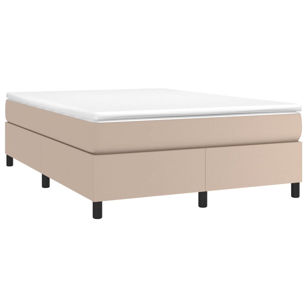 Struttura Letto a Rete a Molle Cappuccino 140x200 cm in Similpelle