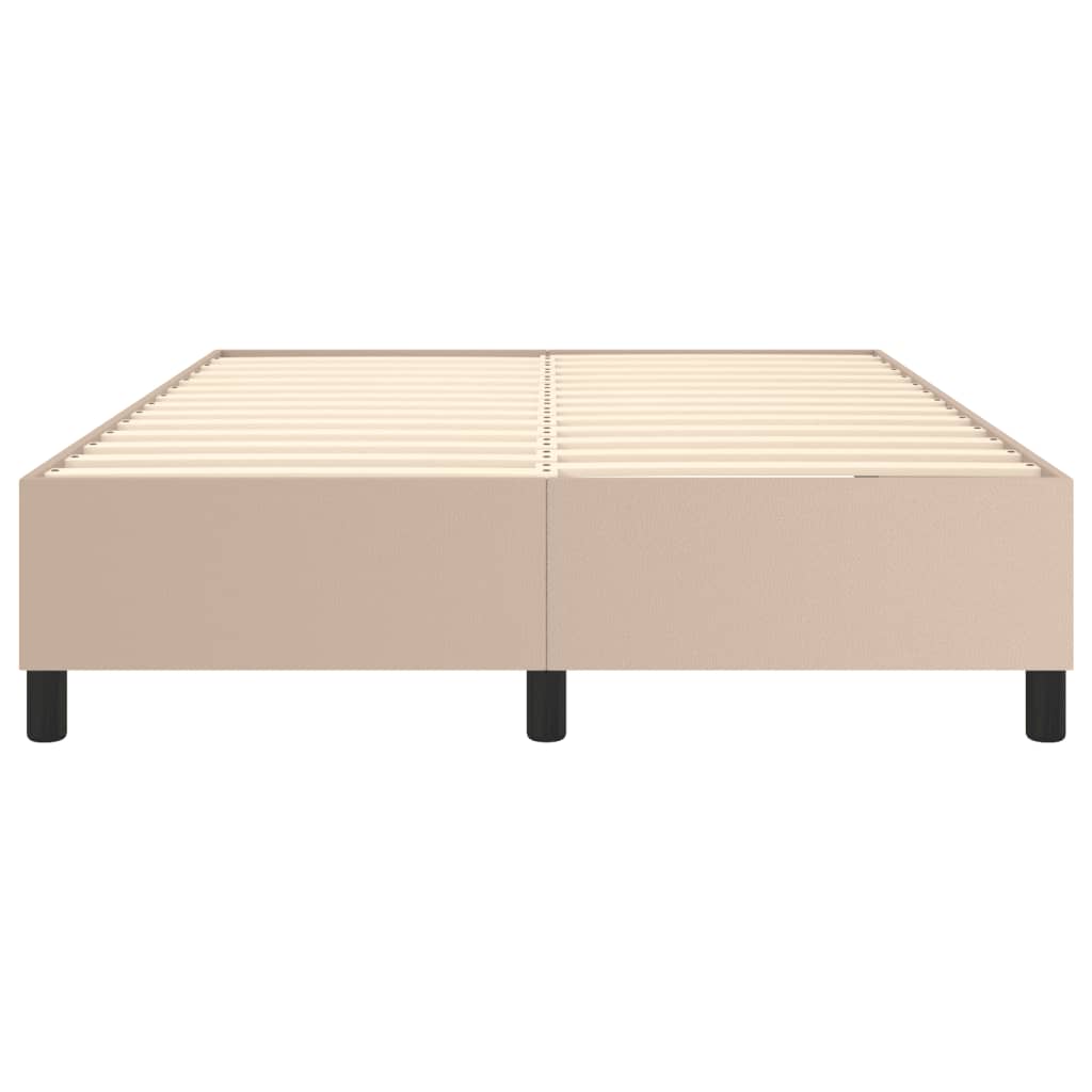 Struttura Letto a Rete a Molle Cappuccino 140x200 cm in Similpelle