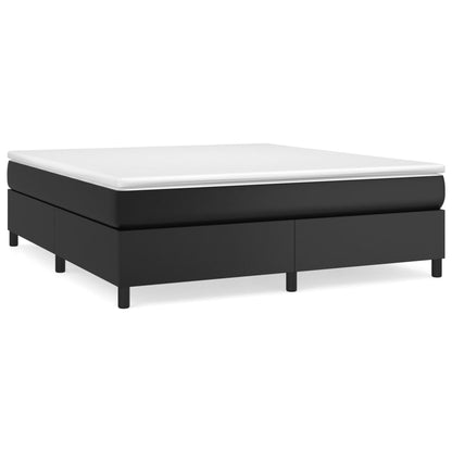 Struttura Letto a Rete a Molle Nero 160x200 cm in Similpelle