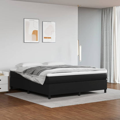 Struttura Letto a Rete a Molle Nero 160x200 cm in Similpelle