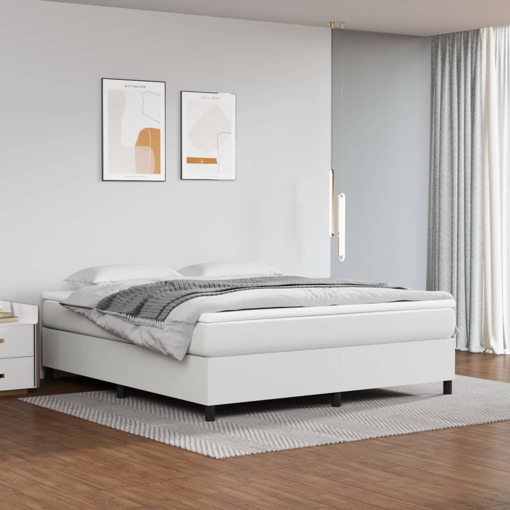 Struttura Letto a Rete a Molle Bianco 160x200 cm in Similpelle