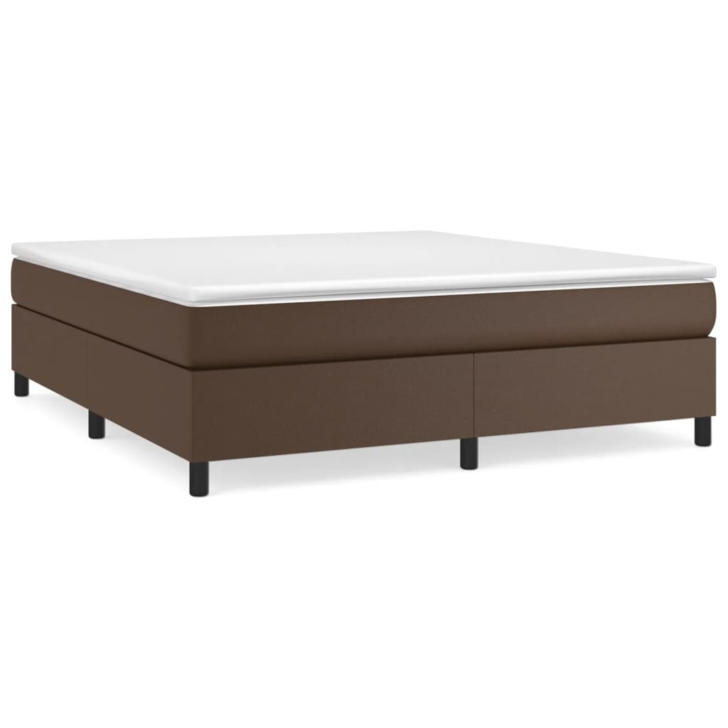 Struttura Letto a Rete a Molle Marrone 160x200 cm in Similpelle