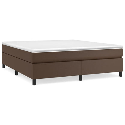 Struttura Letto a Rete a Molle Marrone 160x200 cm in Similpelle