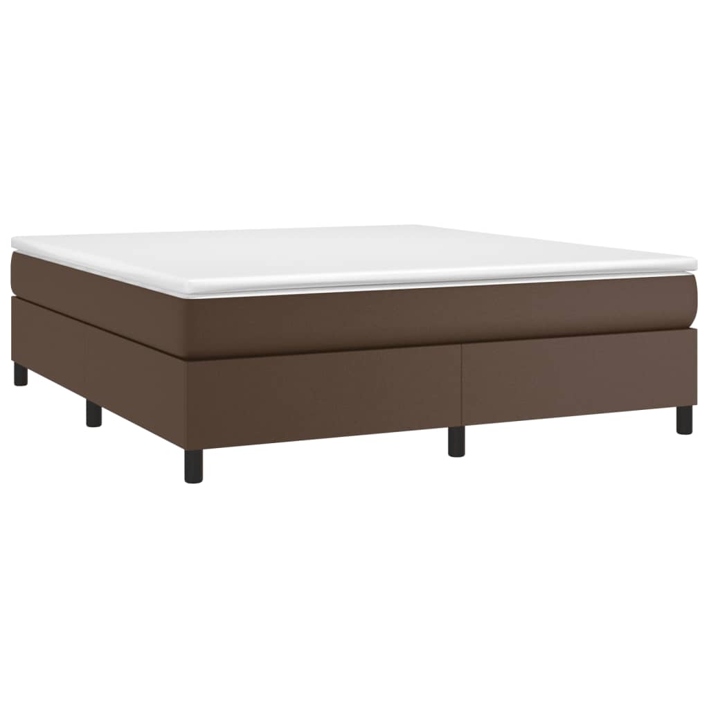 Struttura Letto a Rete a Molle Marrone 160x200 cm in Similpelle