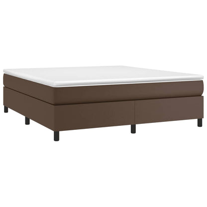 Struttura Letto a Rete a Molle Marrone 160x200 cm in Similpelle
