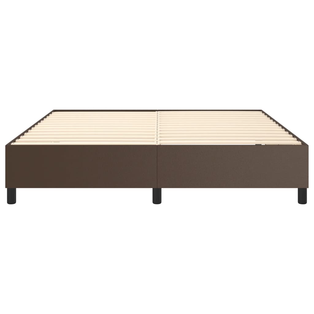 Struttura Letto a Rete a Molle Marrone 160x200 cm in Similpelle