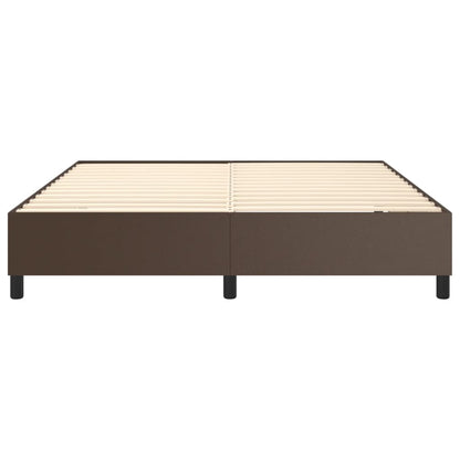 Struttura Letto a Rete a Molle Marrone 160x200 cm in Similpelle