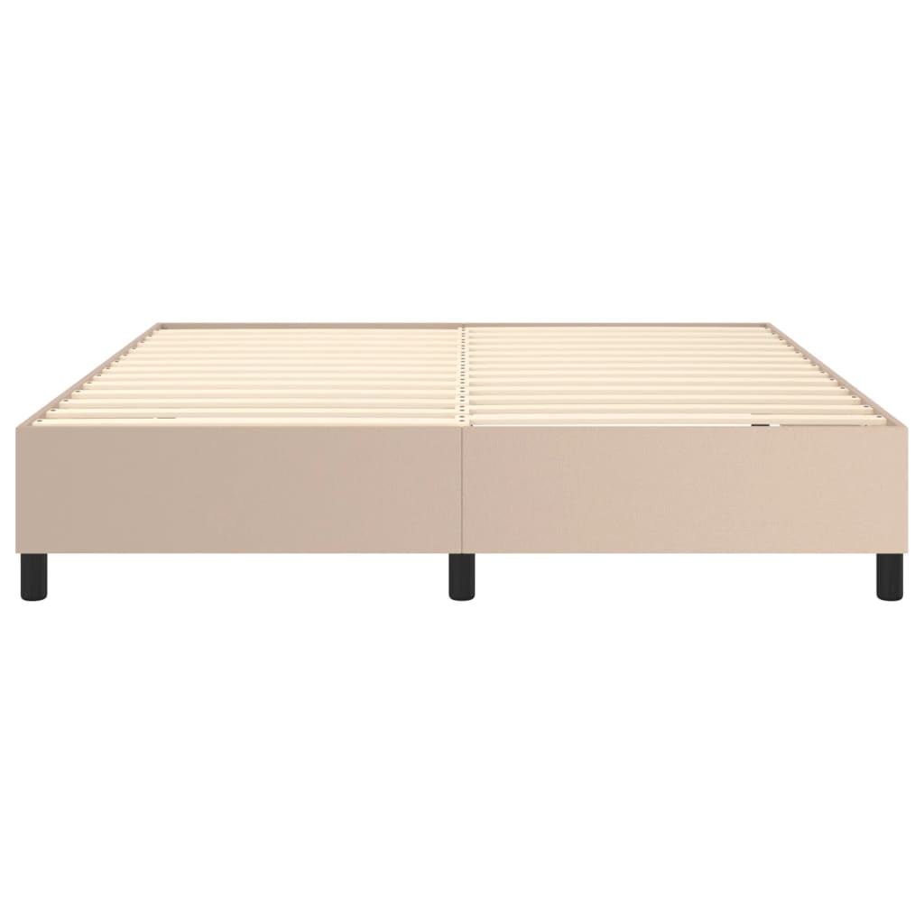 Struttura Letto a Rete a Molle Cappuccino 160x200 cm in Similpelle
