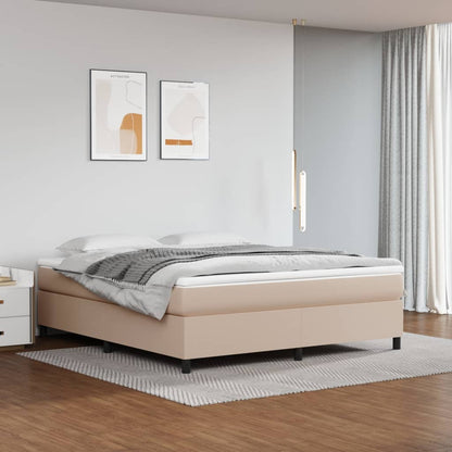 Struttura Letto a Rete a Molle Cappuccino 160x200 cm in Similpelle
