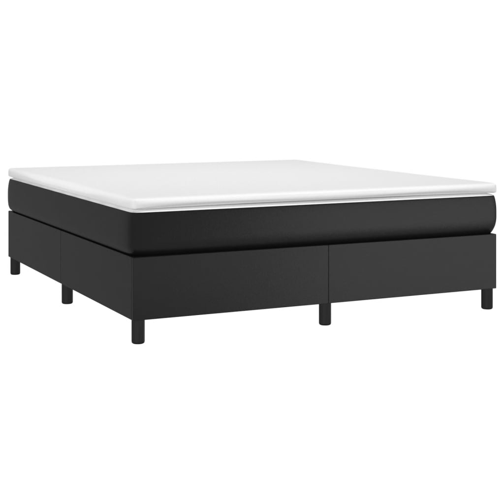 Struttura Letto a Rete a Molle Nero 180x200 cm in Similpelle