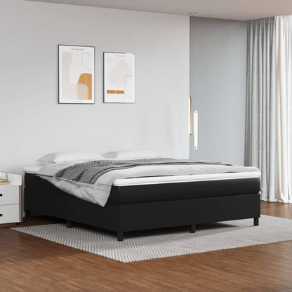 Struttura Letto a Rete a Molle Nero 180x200 cm in Similpelle
