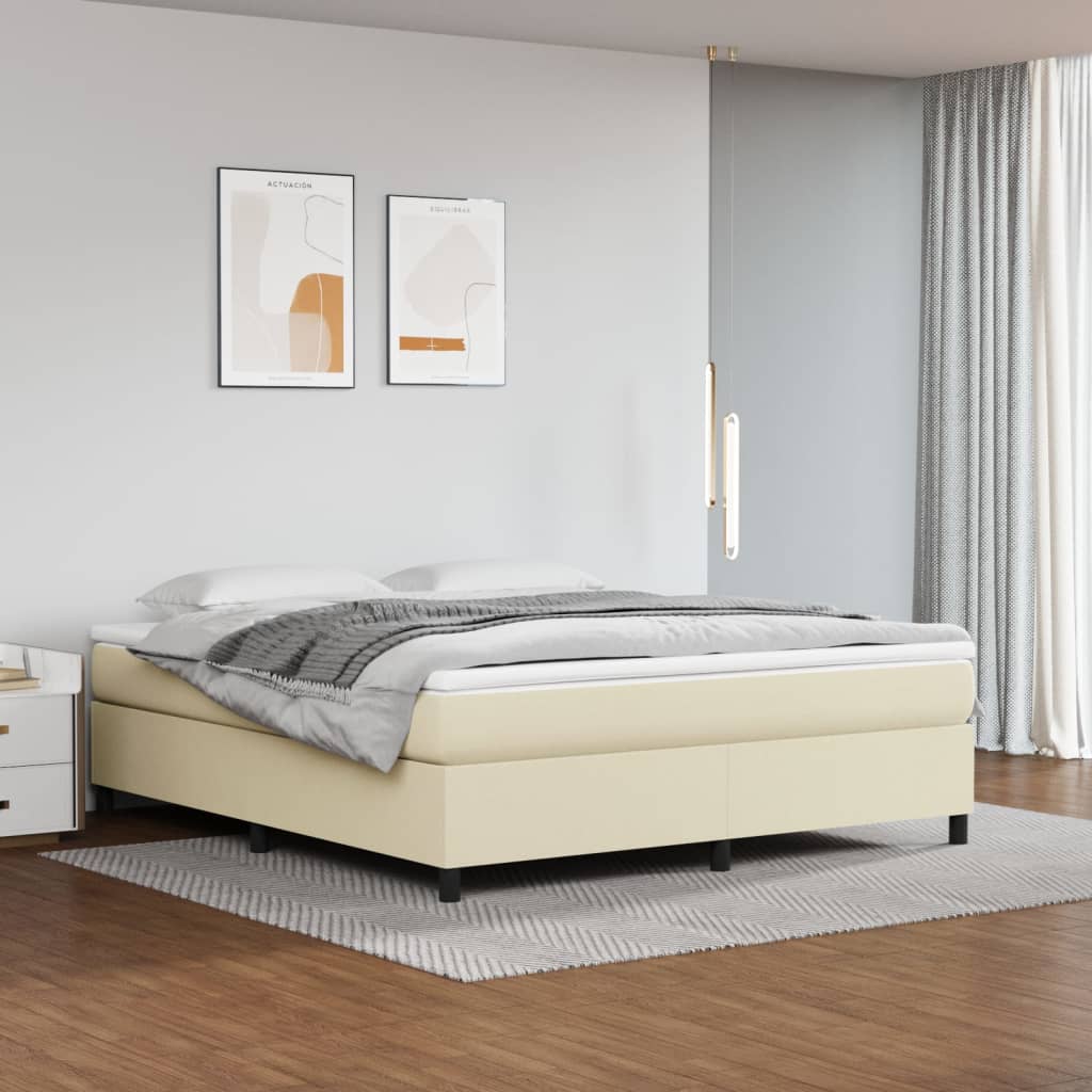 Struttura Letto a Rete a Molle Crema 180x200 cm in Similpelle