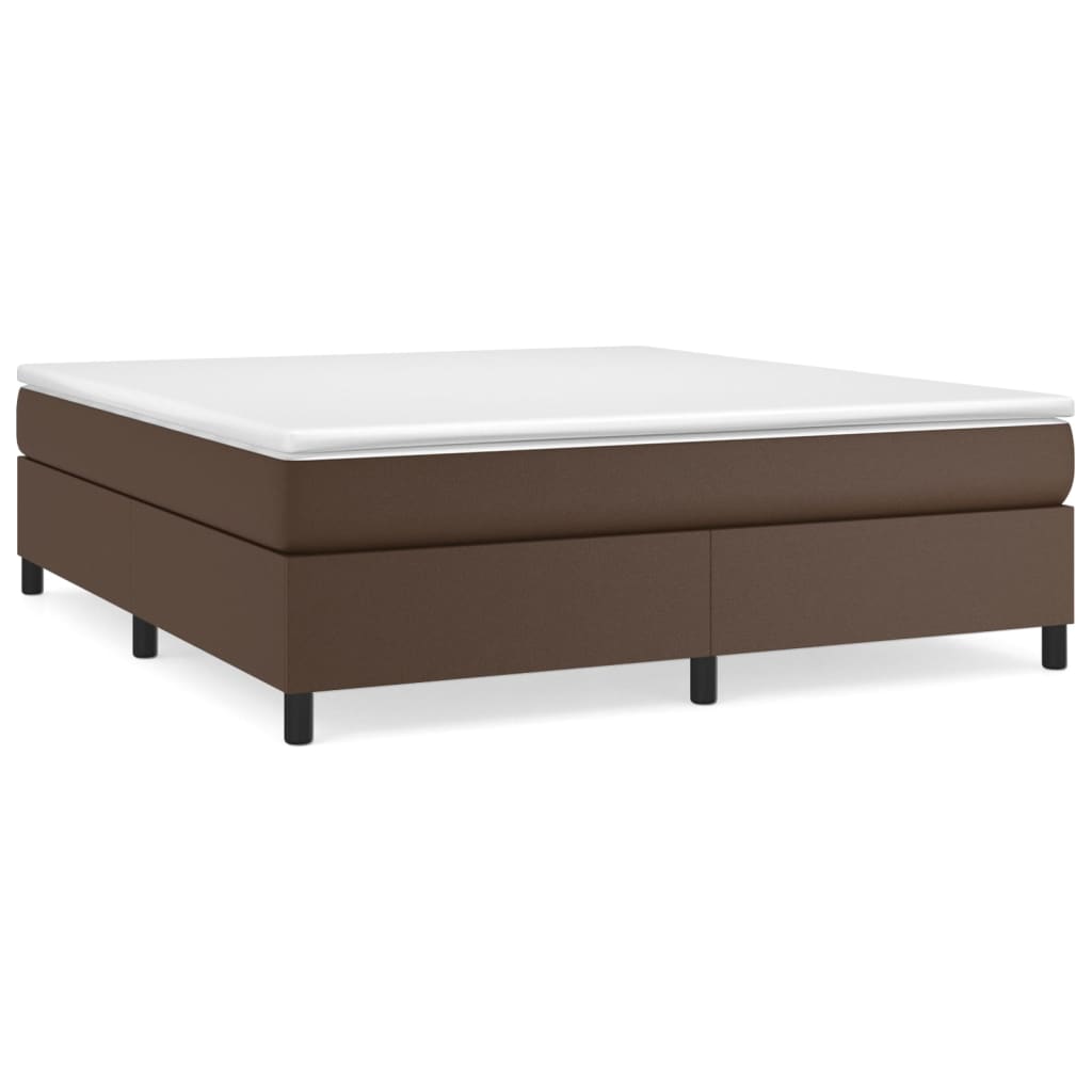 Struttura Letto a Rete a Molle Marrone 180x200 cm in Similpelle
