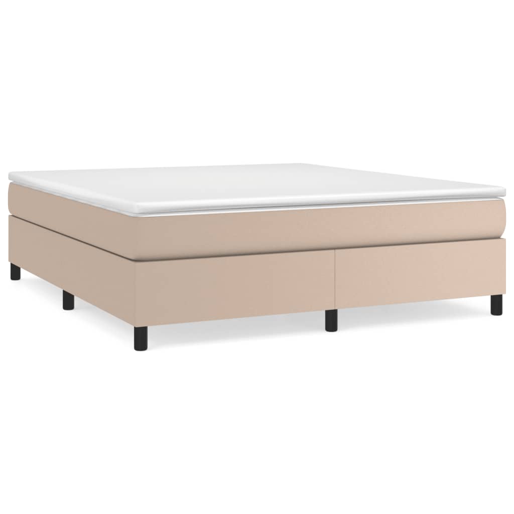 Struttura Letto a Rete a Molle Cappuccino 180x200 cm in Similpelle