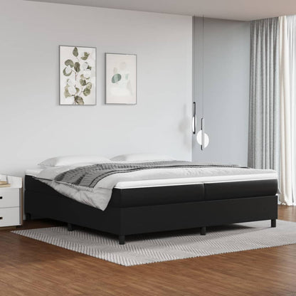 Struttura Letto a Rete a Molle Nero 200x200 cm in Similpelle