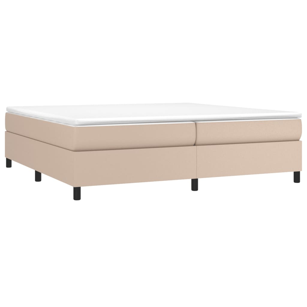 Struttura Letto a Rete a Molle Cappuccino 200x200 cm in Similpelle