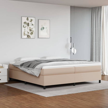 Struttura Letto a Rete a Molle Cappuccino 200x200 cm in Similpelle