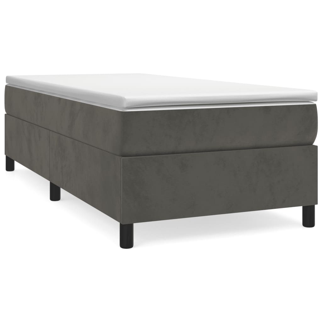 Struttura Letto a Rete a Molle Grigio Scuro 80x200 cm Velluto