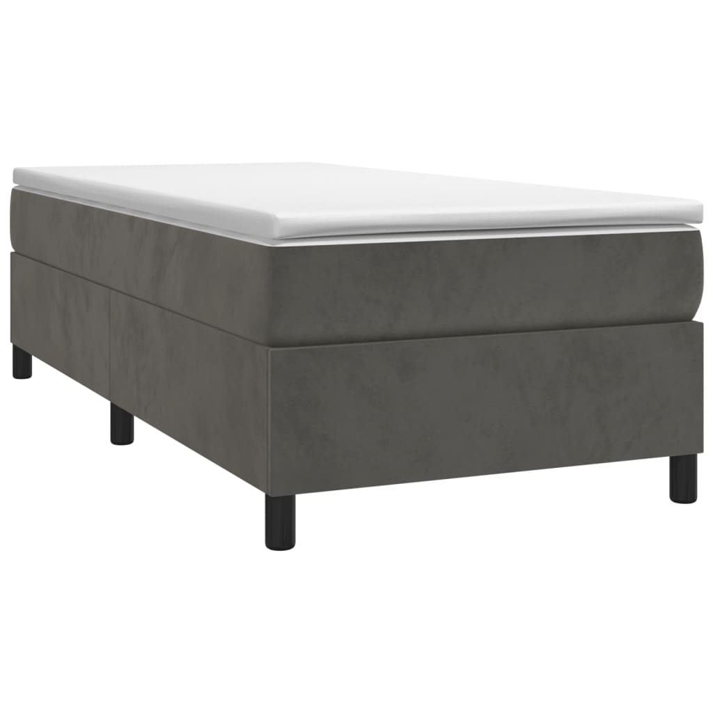 Struttura Letto a Rete a Molle Grigio Scuro 80x200 cm Velluto