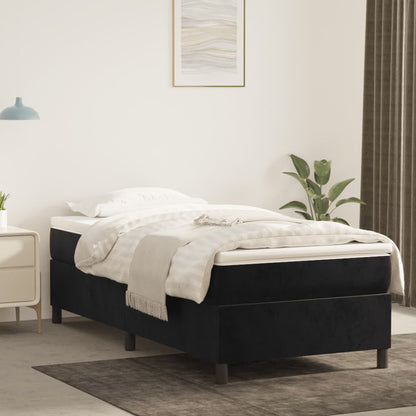 Struttura Letto a Rete a Molle Nero 80x200 cm in Velluto