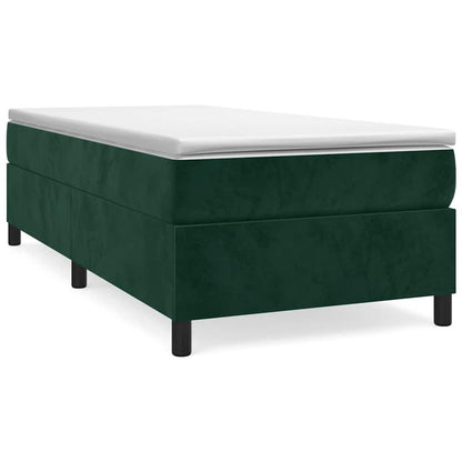 Struttura Letto a Rete a Molle Verde Scuro 80x200 cm in Velluto