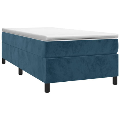 Struttura Letto a Rete a Molle Blu Scuro 80x200 cm in Velluto