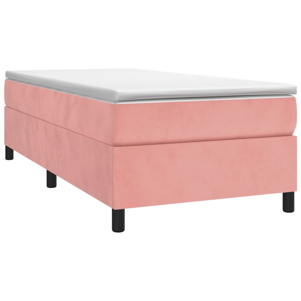 Struttura Letto a Rete a Molle Rosa 80x200 cm in Velluto