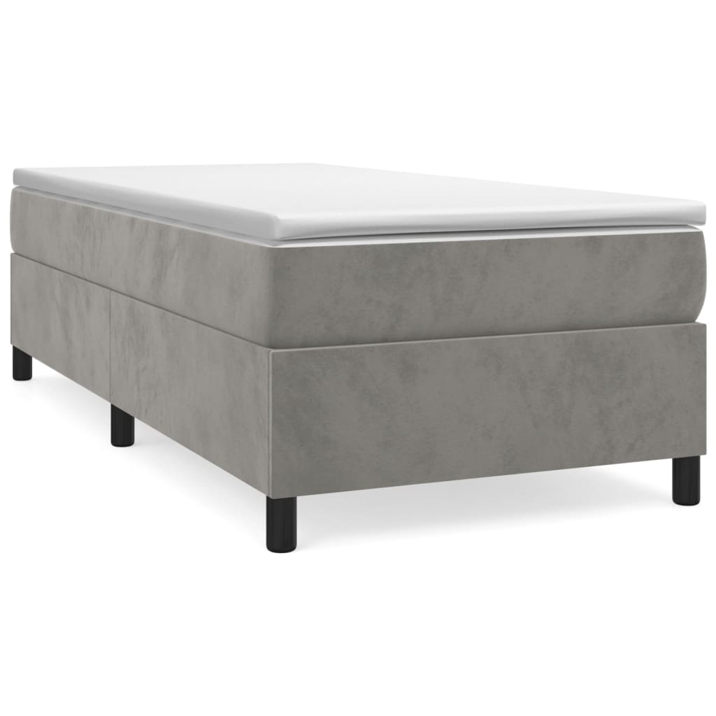 Struttura Letto a Rete a Molle Grigio Chiaro 90x190 cm Velluto
