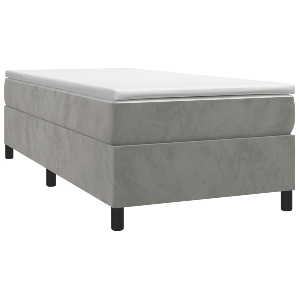 Struttura Letto a Rete a Molle Grigio Chiaro 90x190 cm Velluto