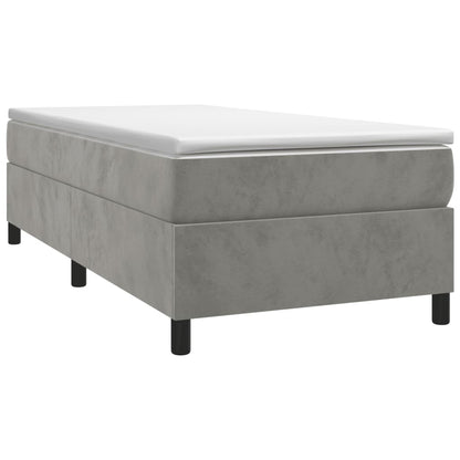 Struttura Letto a Rete a Molle Grigio Chiaro 90x190 cm Velluto