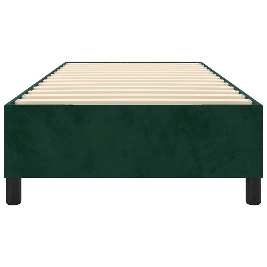 Struttura Letto a Rete a Molle Verde Scuro 90x190 cm in Velluto