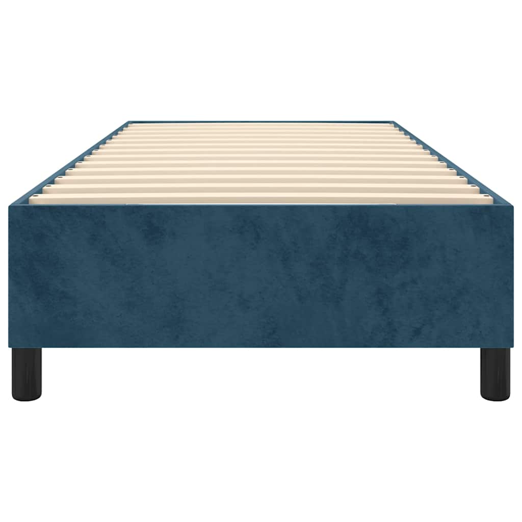 Struttura Letto a Rete a Molle Blu Scuro 90x190 cm in Velluto