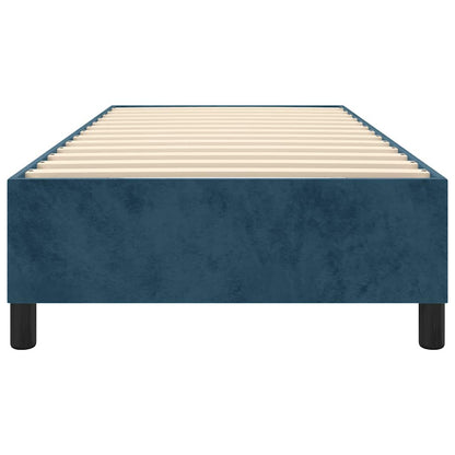 Struttura Letto a Rete a Molle Blu Scuro 90x190 cm in Velluto