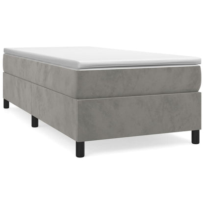 Struttura Letto a Rete a Molle Grigio Chiaro 90x200 cm Velluto