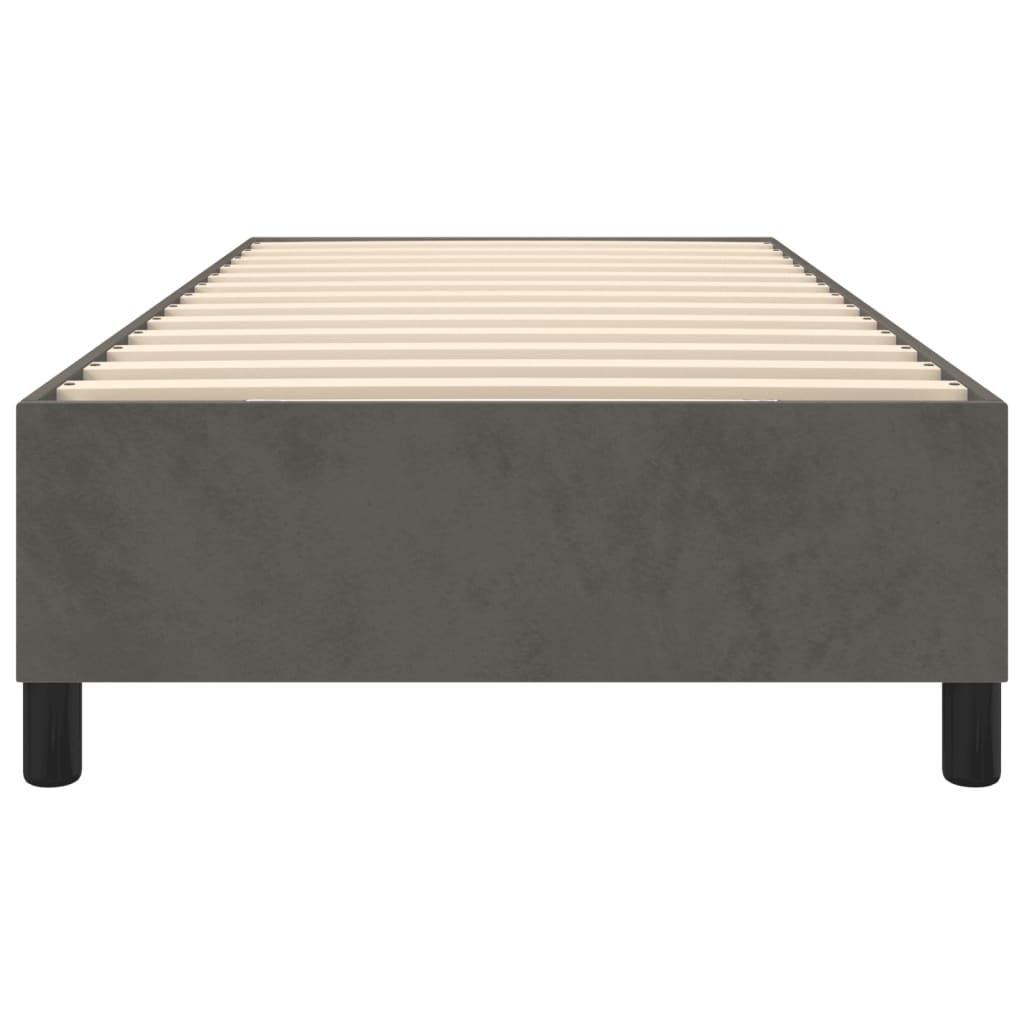 Struttura Letto a Rete a Molle Grigio Scuro 90x200 cm Velluto