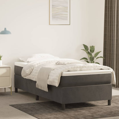 Struttura Letto a Rete a Molle Grigio Scuro 90x200 cm Velluto