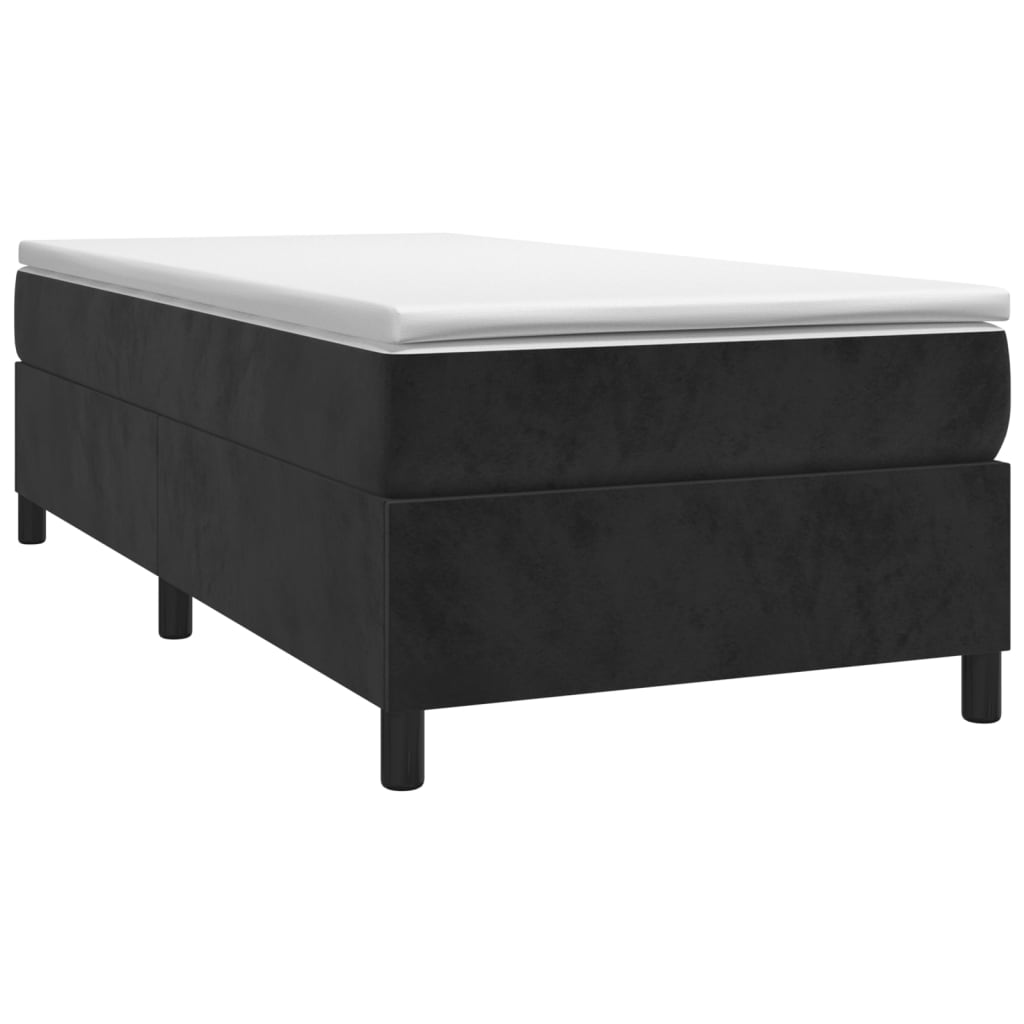 Struttura Letto a Rete a Molle Nero 90x200 cm in Velluto