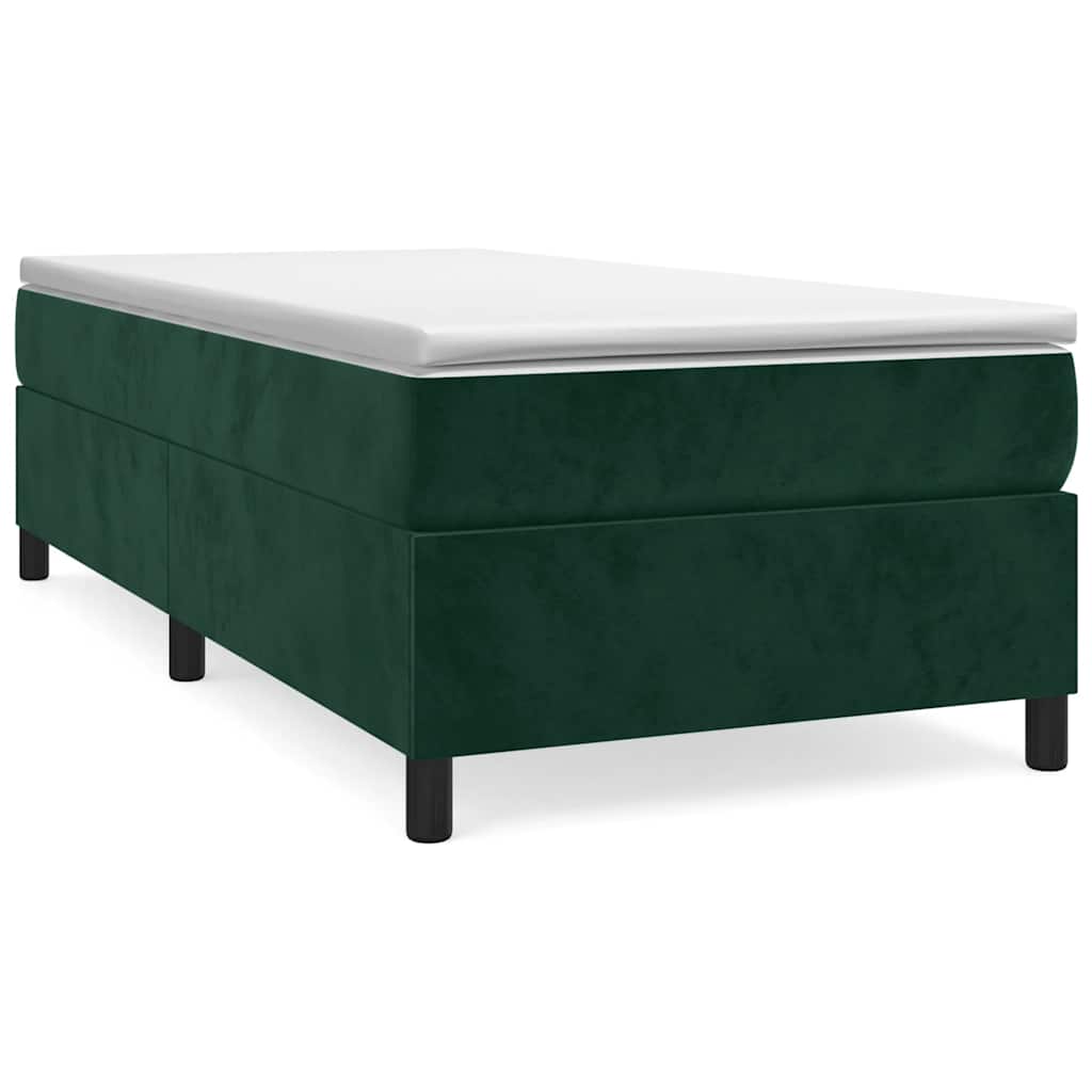 Struttura Letto a Rete a Molle Verde Scuro 90x200 cm in Velluto