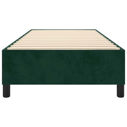 Struttura Letto a Rete a Molle Verde Scuro 90x200 cm in Velluto