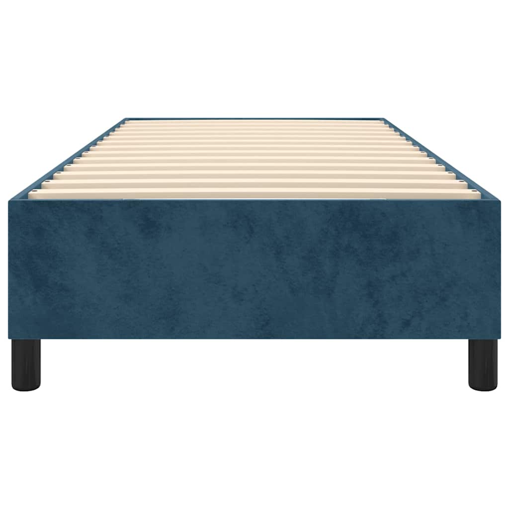 Struttura Letto a Rete a Molle Blu Scuro 90x200 cm in Velluto