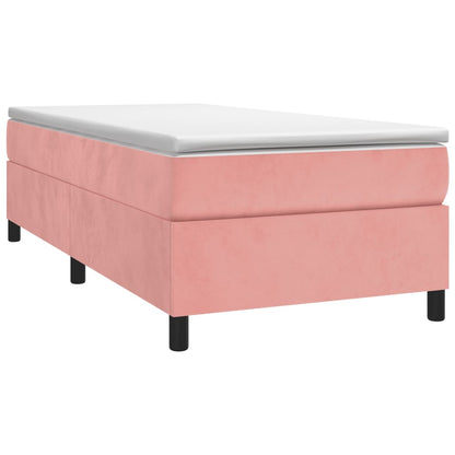 Struttura Letto a Rete a Molle Rosa 90x200 cm in Velluto