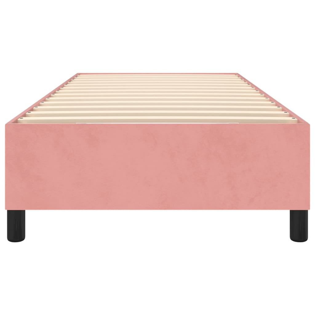 Struttura Letto a Rete a Molle Rosa 90x200 cm in Velluto