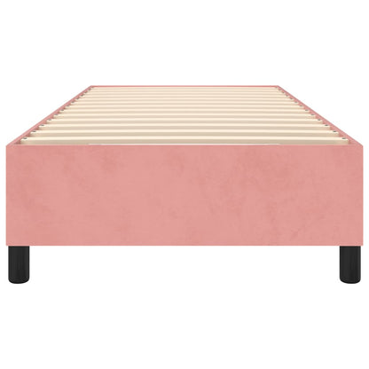 Struttura Letto a Rete a Molle Rosa 90x200 cm in Velluto