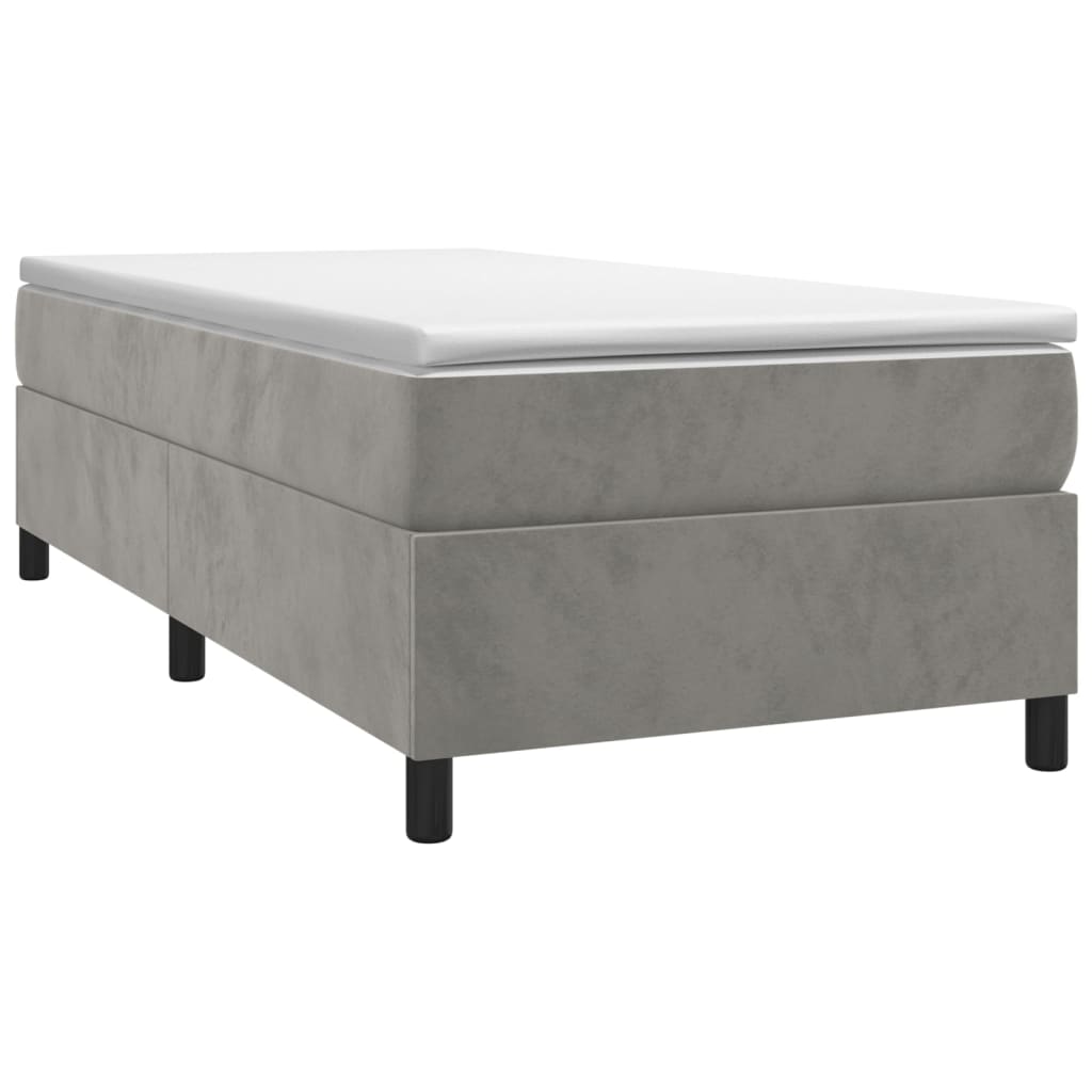 Struttura Letto a Rete a Molle Grigio Chiaro 100x200 cm Velluto