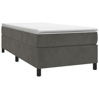 Struttura Letto a Rete a Molle Grigio Scuro 100x200 cm Velluto