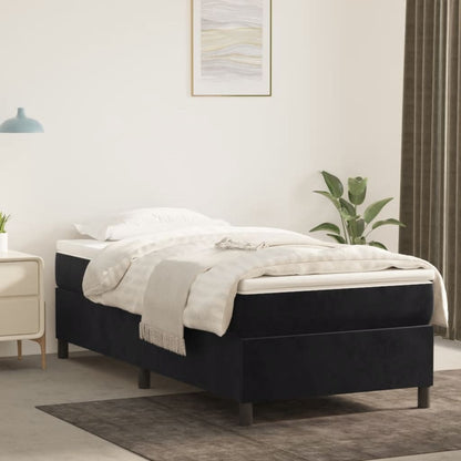 Struttura Letto a Rete a Molle Nero 100x200 cm in Velluto