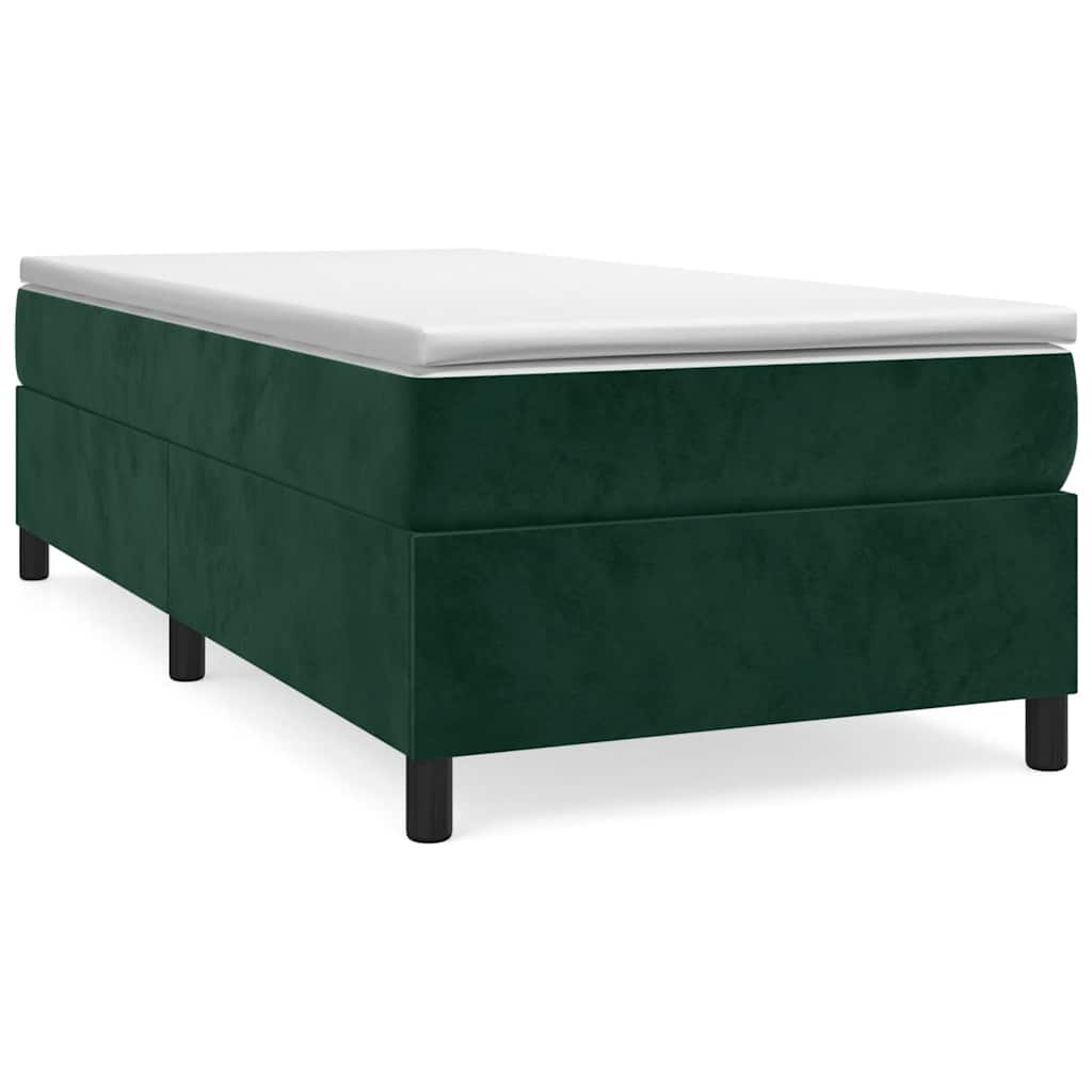 Struttura Letto a Rete a Molle Verde Scuro 100x200 cm in Velluto