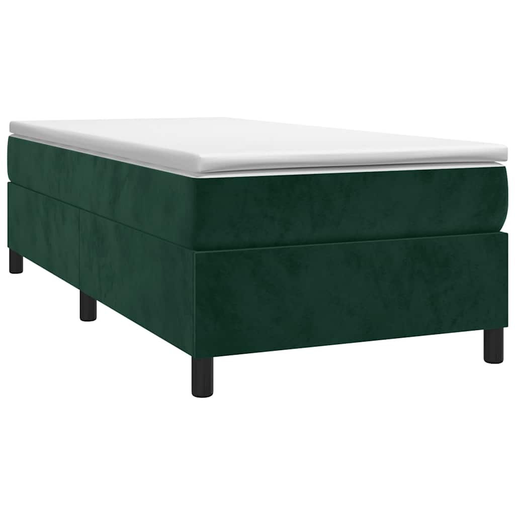 Struttura Letto a Rete a Molle Verde Scuro 100x200 cm in Velluto